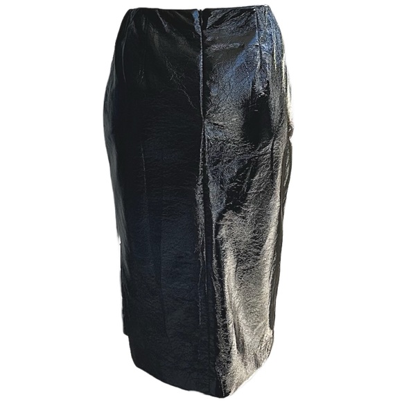 Hilary Radley for Katherine Barclay Vegan Patent Leather Pencil Skirt - Picture 2 of 3